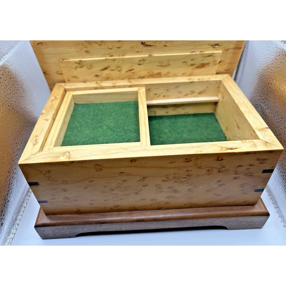 Three Level Jewelry Box Birdseye Maple Cherry Wood Handmade Artisan Handcrafted